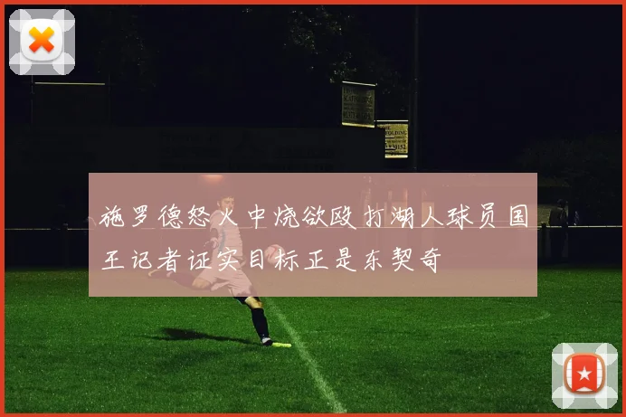 施罗德怒火中烧欲殴打湖人球员国王记者证实目标正是东契奇